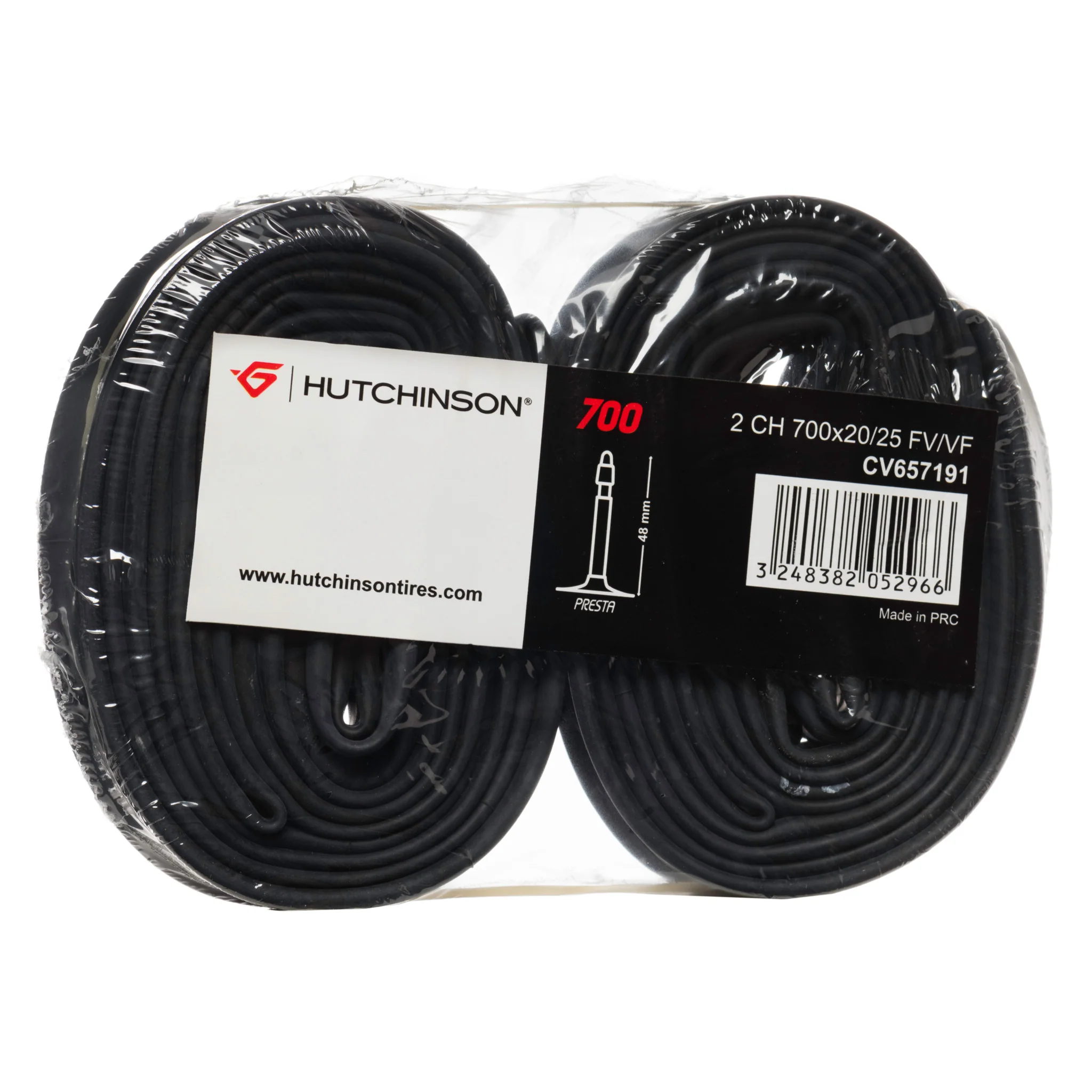 Chambre à air Hutchinson 700 - La paire - Presta 48 mm - Schrader 40 mm