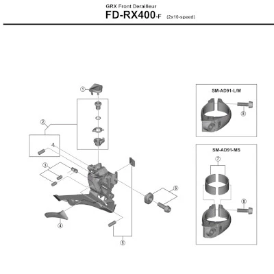 Dérailleur avant Shimano GRX FD-RX400 - 2x10 vitesses - Image 2
